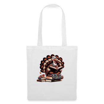 Thanksgiving Reading Turkey Booklover Book - Tote Bag - white - Front