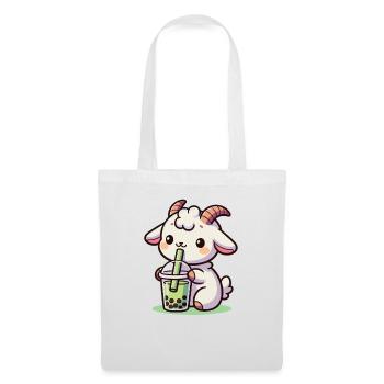 Kawaii chèvre bubble tea Boba chèvre - Sac en tissu - blanc - Devant