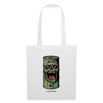 Viande pourrie : Boîte de viande de zombie - Sac en tissu - blanc - Devant