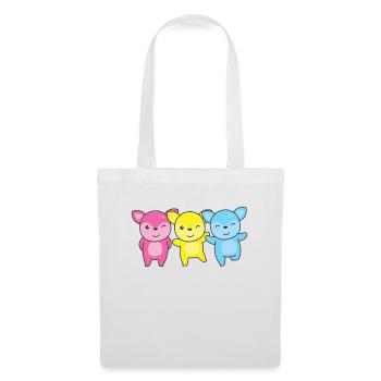 Pansexuel Drapeau Fierté LGBTQ Cerf mignon - Sac en tissu - blanc - Devant