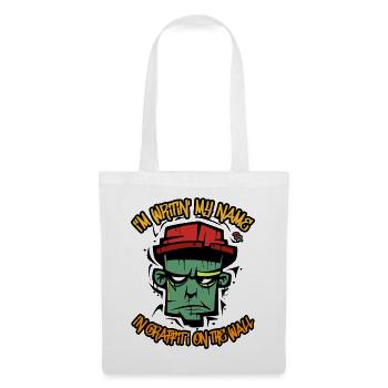 mon nom, tag graffiti sur le mur - Sac en tissu - blanc - Devant