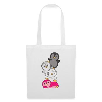Gynephilia drapeau fierté LGBTQ pingouin mignon - Sac en tissu - blanc - Devant