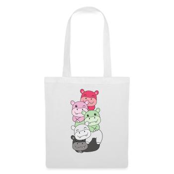 réciprocité drapeau fierté LGBTQ hippopotame mignon - Sac en tissu - blanc - Devant
