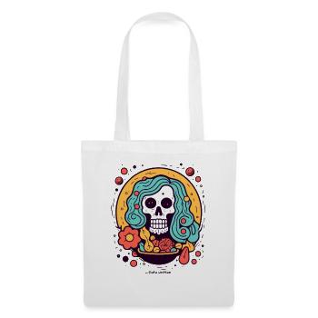 Crâne de hippie végétarien Skull - Sac en tissu - blanc - Devant