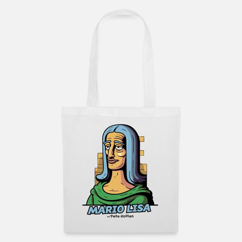 Mario Lisa ist besser als Lisa's Mona - Stoffbeutel - Weiß