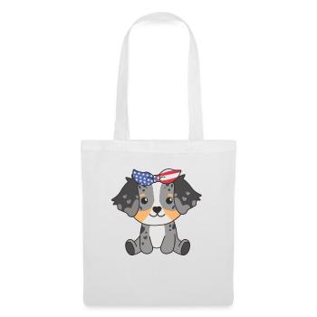 4. Juli amerikanischer Australian Shepherd USA - Stoffbeutel - Weiß - Vorne