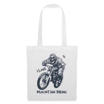 Cycling skeleton, I love mountain biking - Tote Bag - white - Front