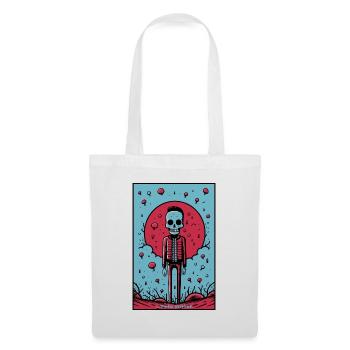 Fashionable skeleton in a desolate landscape - Tote Bag - white - Front