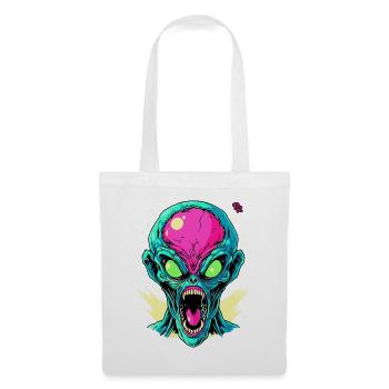 Pink Green Angry Cool Alien - Tote Bag - white - Front