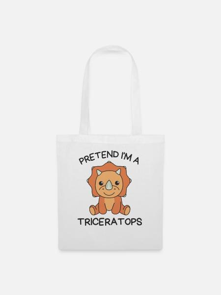 Imaginez que je suis un tricératops Halloween - Sac en tissu - blanc