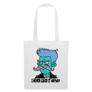 Je n’ai jamais aimé ça de toute façon, le gars de dessin animé à moustache - Sac en tissu - blanc - Devant