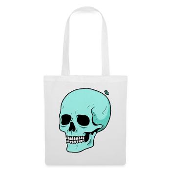 Lustiger Cartoon Totenkopf - Stoffbeutel - Weiß - Vorne