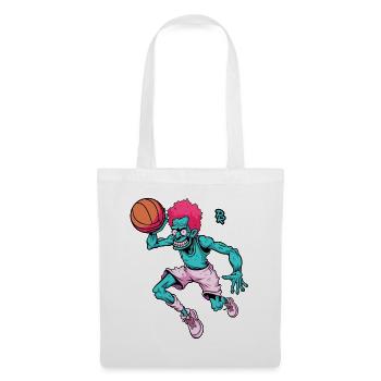 Cartoon eines lustigen Zombie-Basketballspielers - Stoffbeutel - Weiß - Vorne