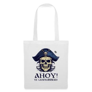 Ahoy, vous les terriens, le pirate au crâne - Sac en tissu - blanc - Devant