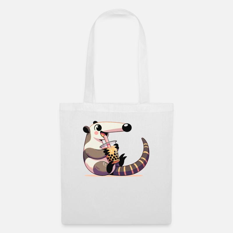 Kawaii Ameisenbären Bubble Tea Boba Ameisenbär - Stoffbeutel - Weiß