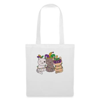 Déguisement de carnaval de chat de Mardi Gras - Sac en tissu - blanc - Devant