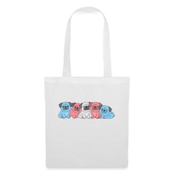 Transgender Flag Pug Pride LGBTQ Cute Dogs - Tote Bag - white - Front
