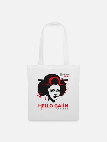 Japanische Geisha sagt "Hallo Gaijin" - Stoffbeutel - Weiß