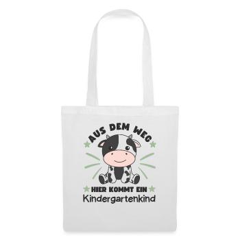 Aus Dem Weg Hier Kommt Ein Kindergartenkind Kuh - Stoffbeutel - Weiß - Vorne