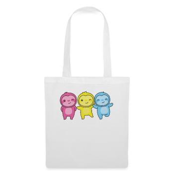 Pansexuel Drapeau Fierté LGBTQ Mignon Paresseux - Sac en tissu - blanc - Devant