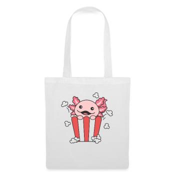 Snaxolotl Axolotl Liebhaber süße Tiere Popcorn - Stoffbeutel - Weiß - Vorne