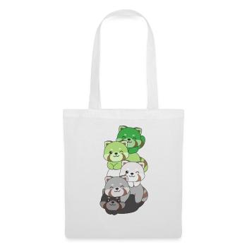Aromantisme Drapeau Fierté LGBTQ Mignon Panda roux - Sac en tissu - blanc - Devant