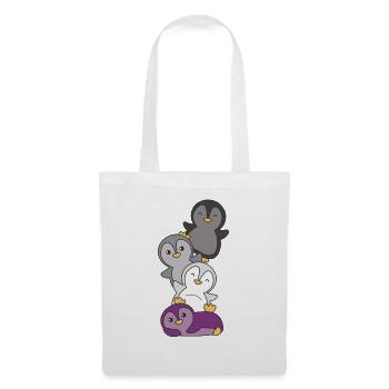 Asexual Flag Pride LGBTQ Cute Penguin Bunch - Tote Bag - white - Front