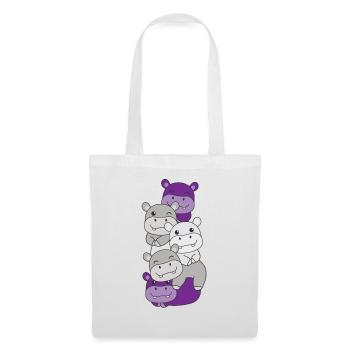 grisdrapeau sexuel fierté lgbtq hippopotame mignon - Sac en tissu - blanc - Devant