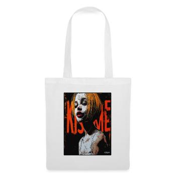Emo Punk Cyber Girl, Kiss Me - Tote Bag - white - Front