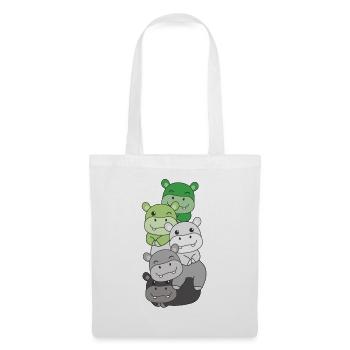 Aromance drapeau fierté LGBTQ mignon hippopotame pile - Sac en tissu - blanc - Devant