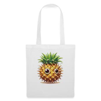 Ananas poisson-globe drôle d’animal à base de légumes - Sac en tissu - blanc - Devant
