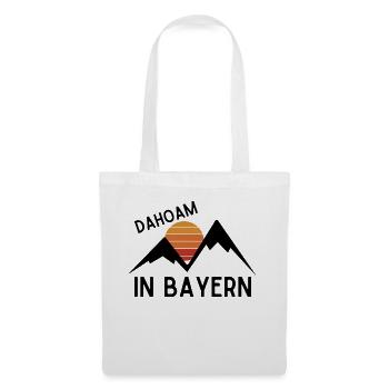 Dahoam in Bayern - Bayerische Alpen Berge Geschenk - Stoffbeutel - Weiß - Vorne