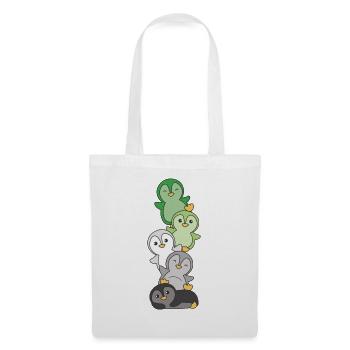 Aromance drapeau fierté LGBTQ mignon pingouin pile - Sac en tissu - blanc - Devant