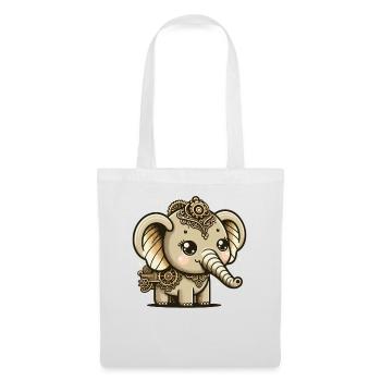 Kawaii Steampunk éléphant fantaisie amant d’éléphant - Sac en tissu - blanc - Devant