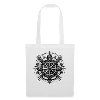 Wikinger Kompass Vegvisir Walhalla Nordisch - Stoffbeutel - Weiß - Vorne