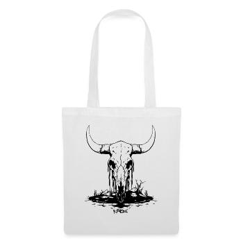 Crâne de taureaux - Sac en tissu - blanc - Devant