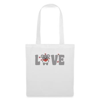 Souris pour la Saint-Valentin Animaux mignons avec des cœurs d’amour - Sac en tissu - blanc - Devant
