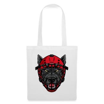 Hund mit Eishockey Maske - Stoffbeutel - Weiß - Vorne