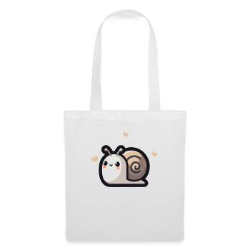 Kawaii escargot mignon motif - Sac en tissu - blanc - Devant