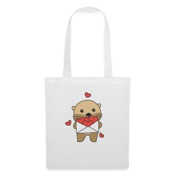 Otters for Valentine's Day Cute Animals with Hearts - Tote Bag - white - Front