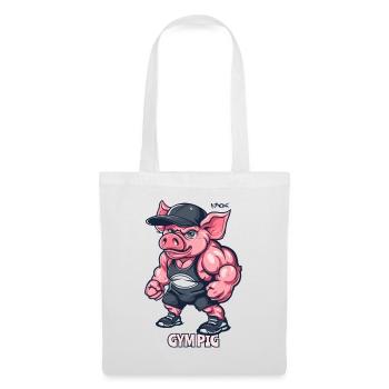 Bodybuilder Muscle Gym Cochon - Sac en tissu - blanc - Devant