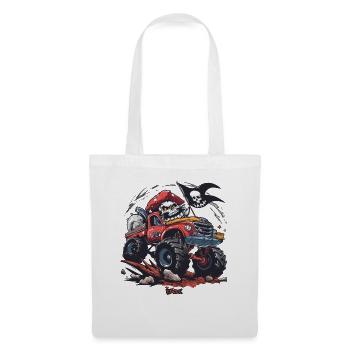 Crazy Skull Pirate Monster Truck - Sac en tissu - blanc - Devant
