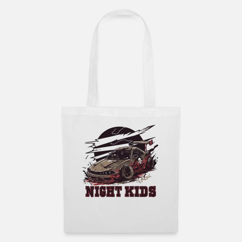 Schrottiges JDM Straßen Rennen Night Kids Auto - Stoffbeutel - Weiß