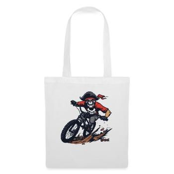 Skull Skeleton Pirate Mountain Biking - Tote Bag - white - Front