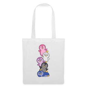 Genderfluid Flag Pride LGBTQ Cute Penguin - Tote Bag - white - Front