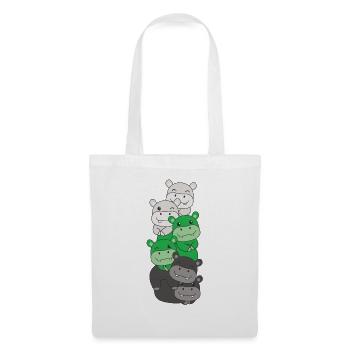 Neutrois Flag Pride LGBTQ hippopotame mignon - Sac en tissu - blanc - Devant