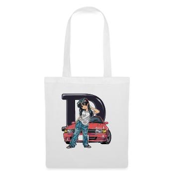 D Anime-Girl Initial JDM Street Racer Auto - Stoffbeutel - Weiß - Vorne