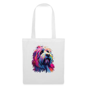 Aquarelle coloré Bearded Collie - Sac en tissu - blanc - Devant