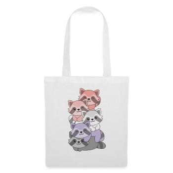 cupioromantic Flag Pride LGBTQ Cute Raccoon - Tote Bag - white - Front