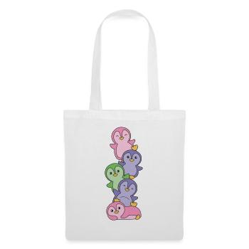 Trigender Flag Pride LGBTQ süße Pinguin - Stoffbeutel - Weiß - Vorne